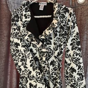 Black and White Cotton Dress Jacket